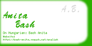 anita bash business card